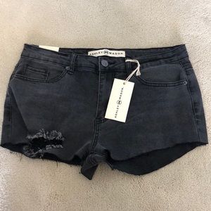 Black jean shorts